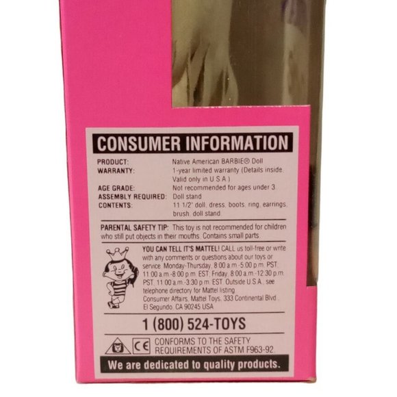 Native American Barbie 2nd Edition 11609 Vintage 1993 Dolls of the World MINT - Picture 5 of 11